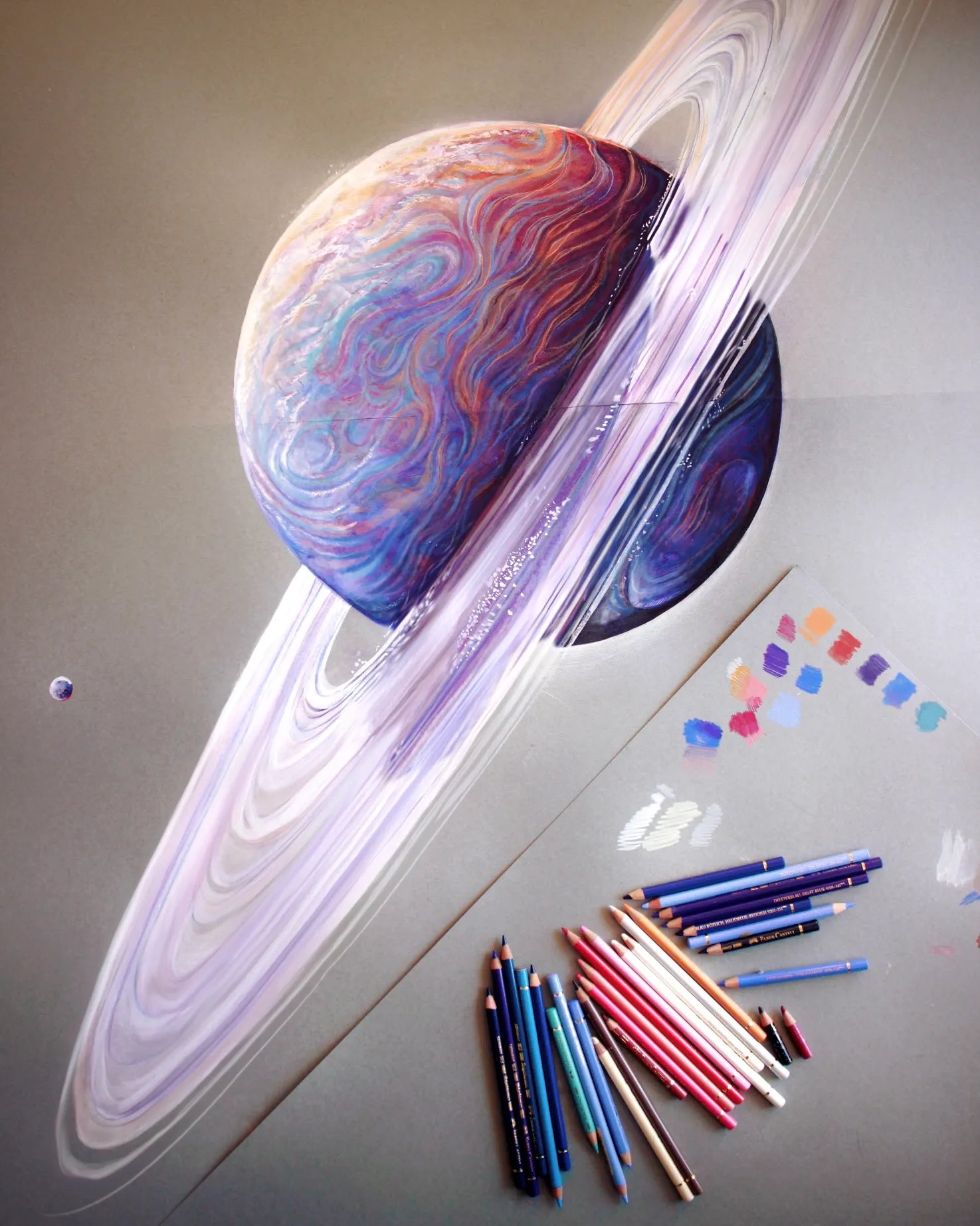 Original artwork of Saturn by Georgina Kreutzer
