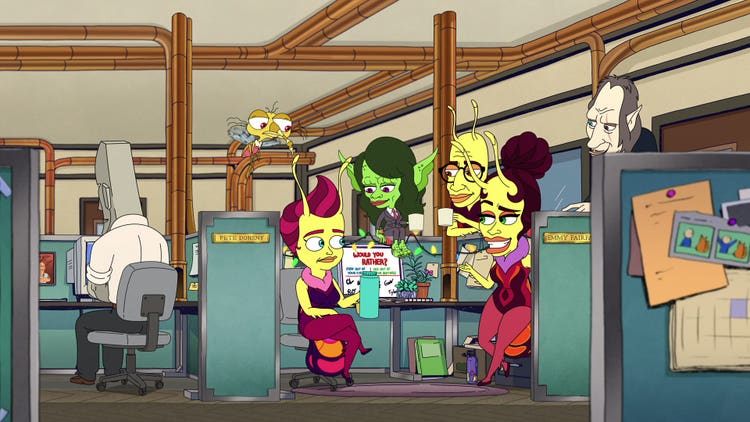 Still of an animation from Netflix's Human Resources.