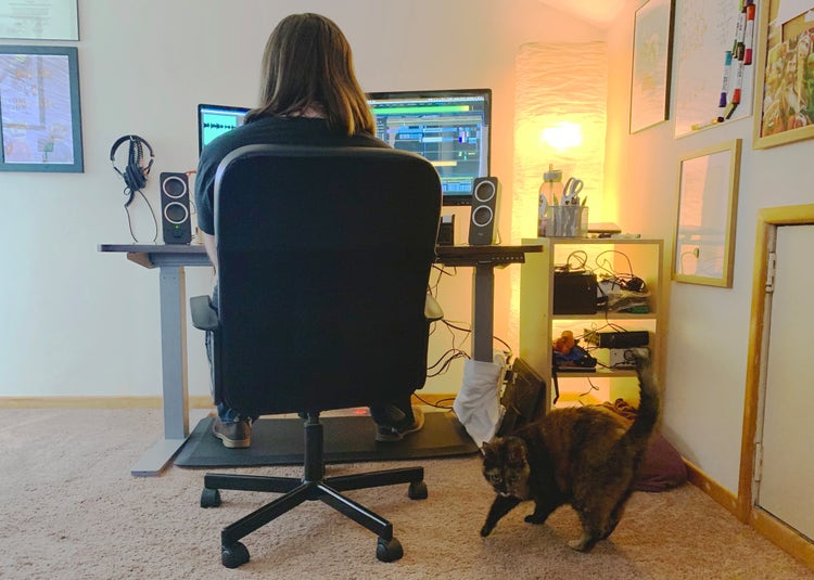 Andy Young at his workstation. Photo Credit: Cailey Follet.