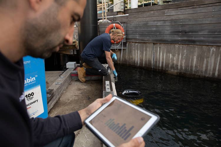 Data on iPad for contents of a Seabin