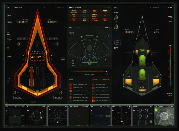 As Maverick’s plane feels the heat, Jayse Hansen’s design of Darkstar’s ECS Display closely followed Lockheed Martin’s guidelines, language and numbers.