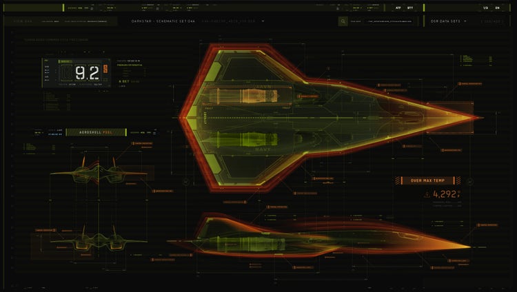 Hansen designs for the warning schematics of Darkstar.