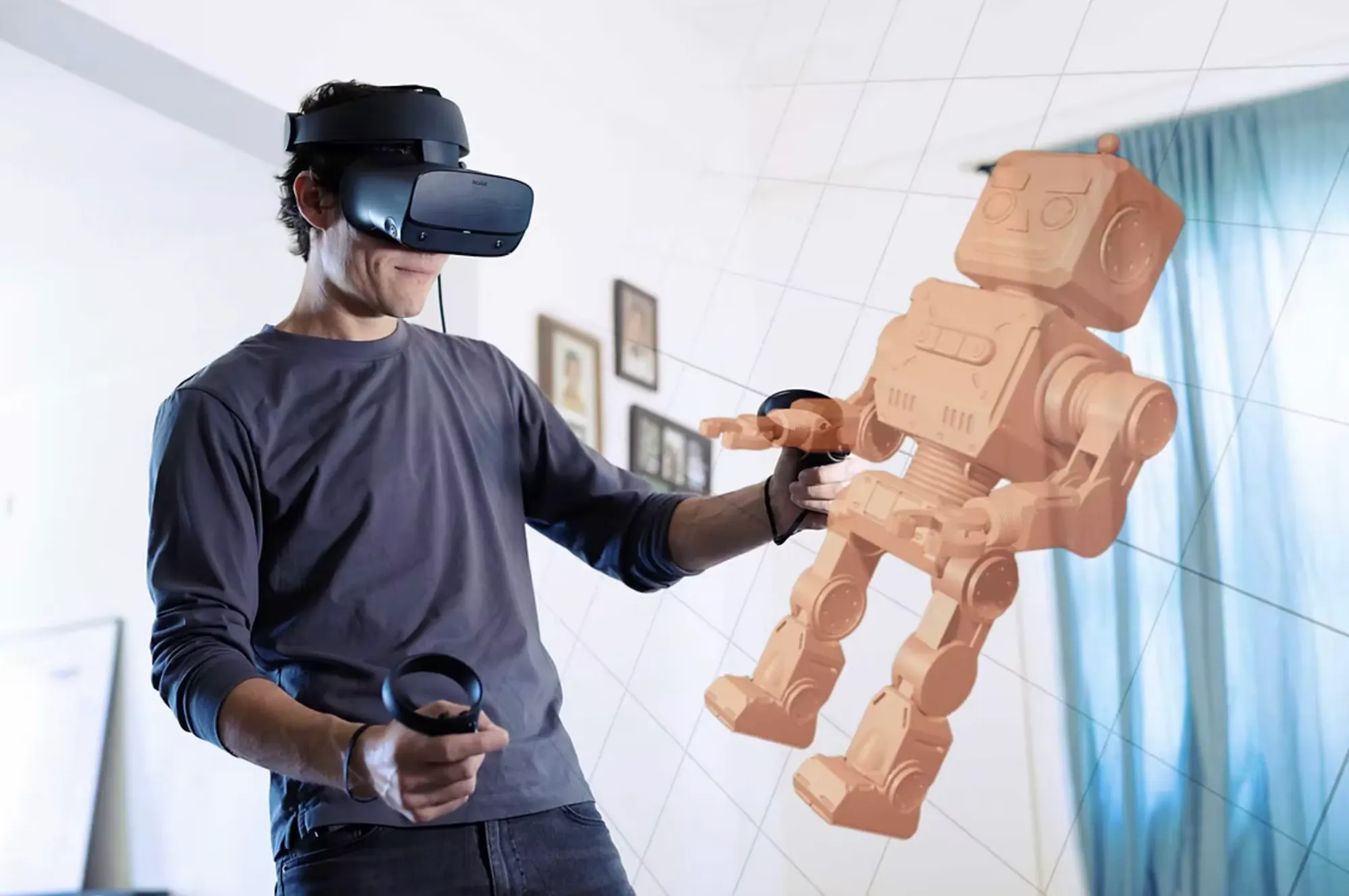 Image of a man wearing a VR headset.