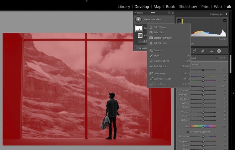 Select backround in Lightroom Classic