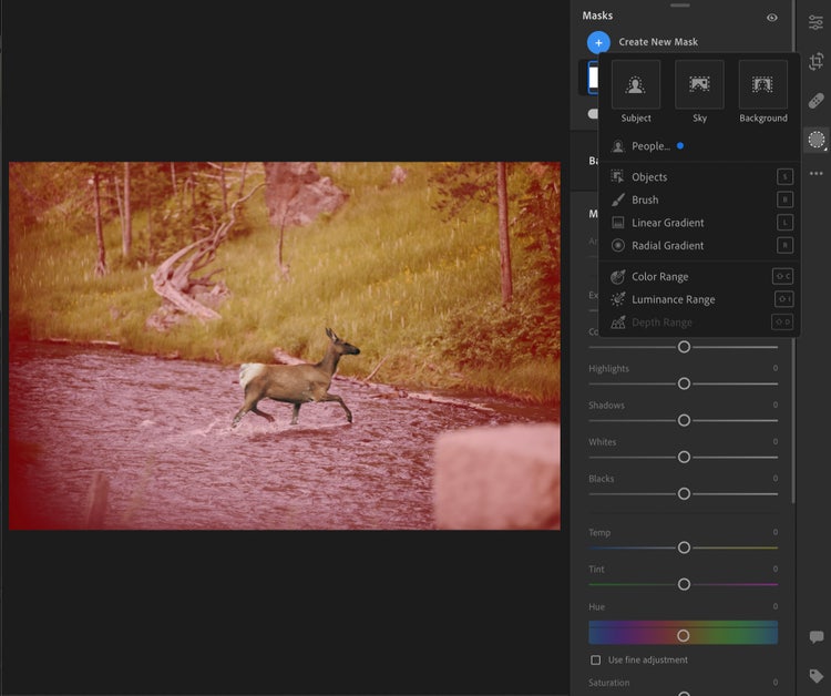 Select Background in Lightroom.