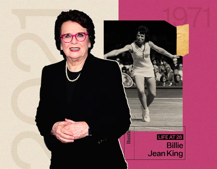 Image of Billie Jean King in 2021 and 1971.