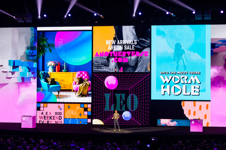Image of keynote speech at Adobe MAX.
