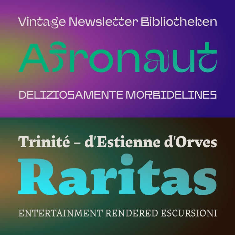 New fonts included in your Adobe Creative Cloud subscription.