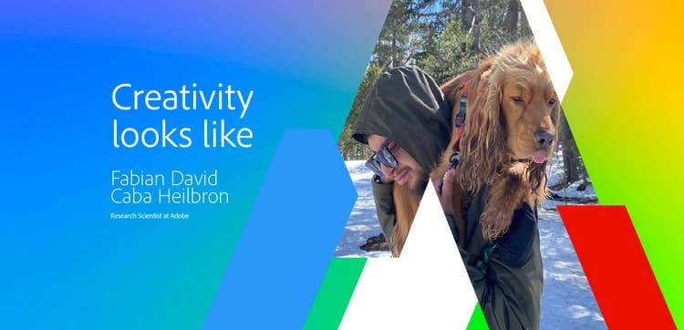 Fabian David Caba Heilbron, researcher image with dog