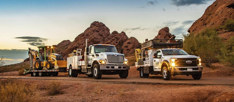 Image of Arizona Pipeline vehicles.