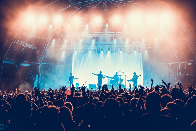 The crowd in a concert.