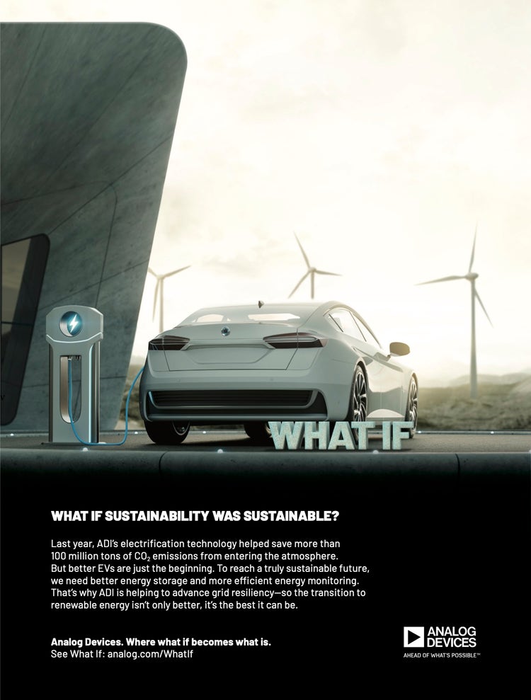 What If image of a car with information on sustainability.