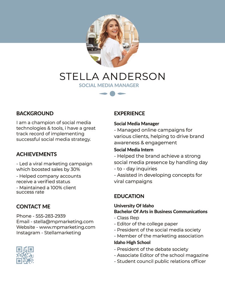 Adobe Express resume template