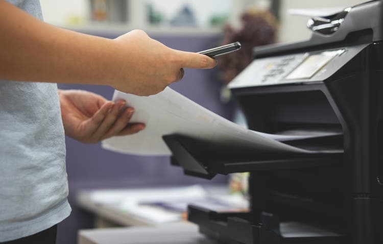 Printer being used.