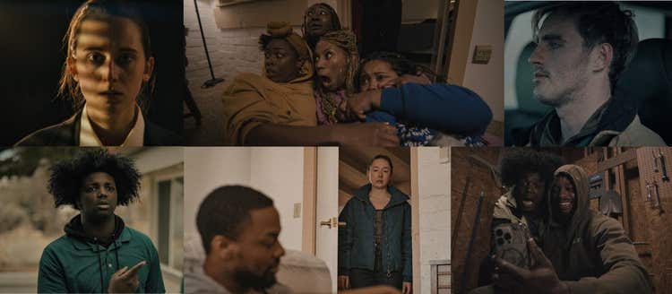 Collage of images of film stills by the USC SDA MFA Film Initiative