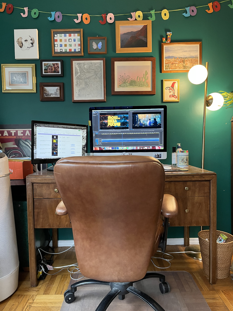 Workspace of editor Joanna Naugle.