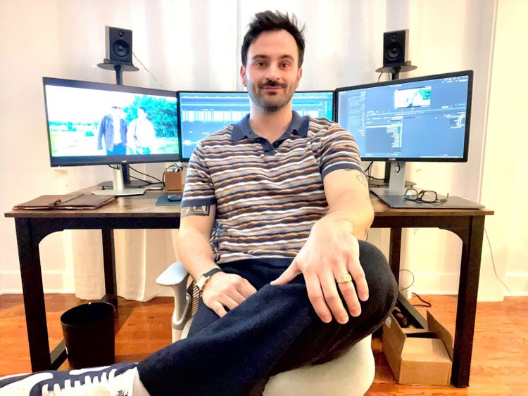 The work space of film editor James Crouch