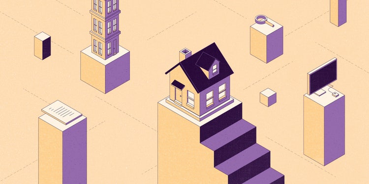 Graphic of a home and computer.