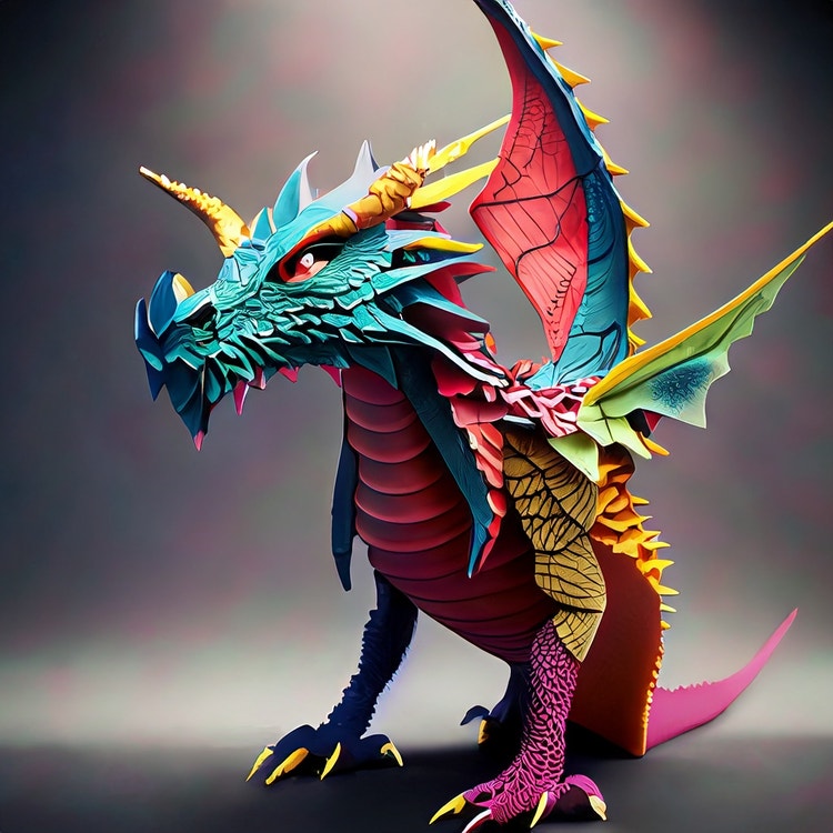 Generative AI image of a dragon created with Adobe Firefly.