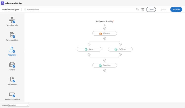 Image of a streamline process with new workflow designer.