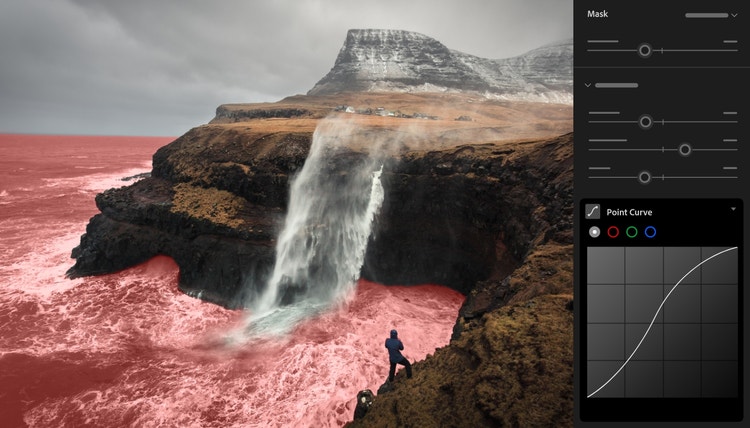 Image of water under a cliff.