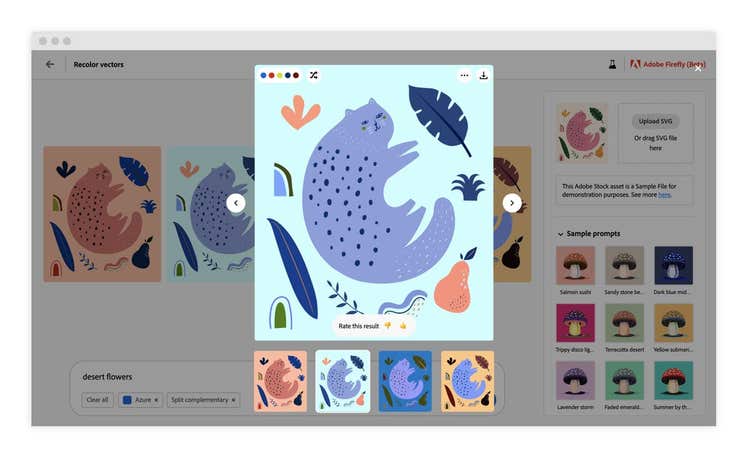 Vector recoloring with Adobe Firefly
