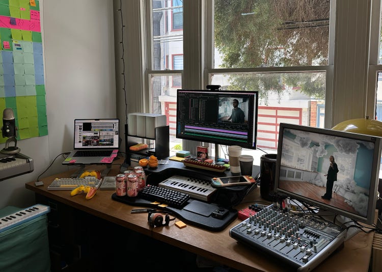 Workstation of Director and Editor H.P. Mendoza