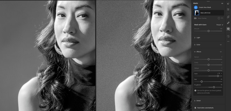 Image of woman edited using Adobe Photoshop Lightroom.