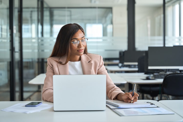 Woman on her laptop.