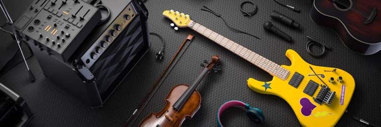 Musical instruments made using Substance 3D.