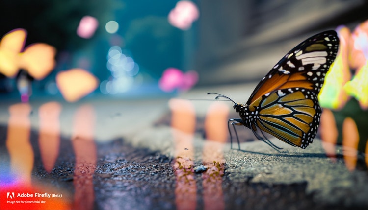 Image of a butterfly generated by Adobe Firefly