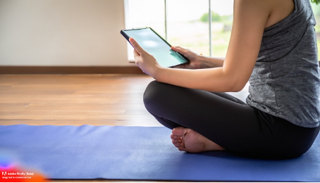 Women on an e-reader.
