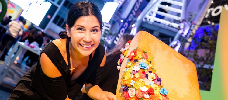 Woman at Adobe MAX.