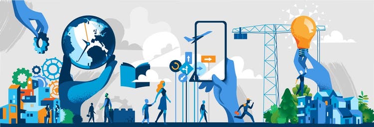 Illustration of Advancements in Society.