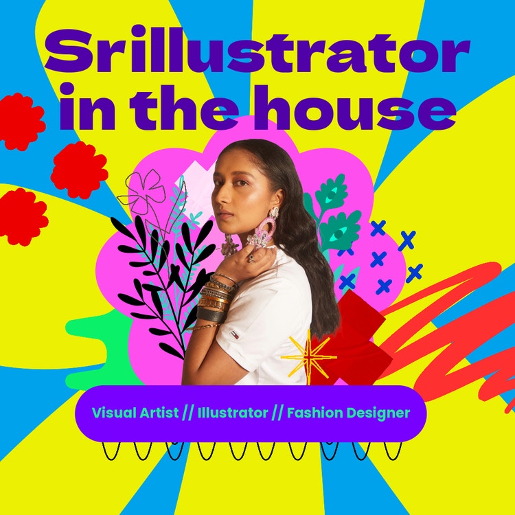 Creative headshot of Srishti made with Adobe Express