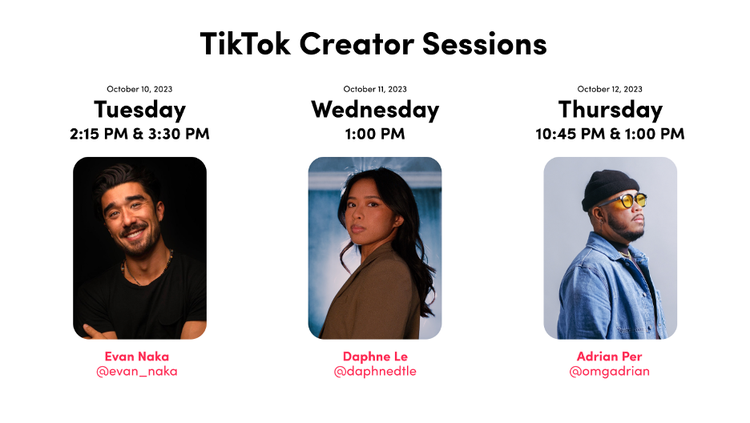 TikTok Creator Sessions.