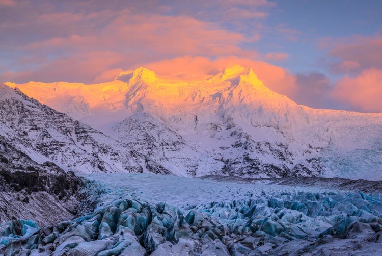 Image of snow covered mountains.