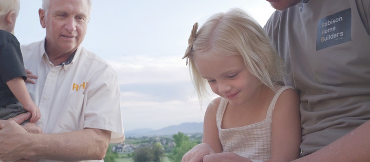 Robison Family outside together.
