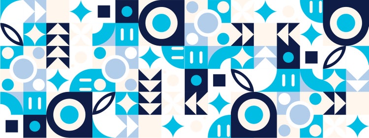 Vector flat mosaic background with geometric shapes.
