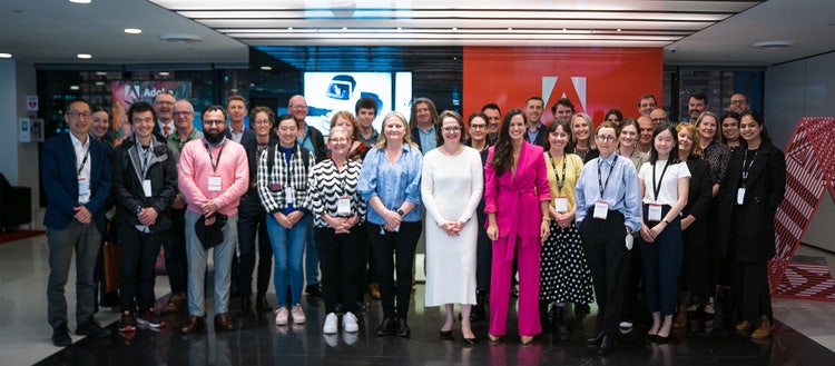 Group of students at a higher Education Executive Roundtable in Australia.