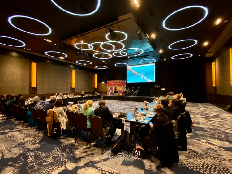 Group of students at a higher Education Executive Roundtable in Australia.
