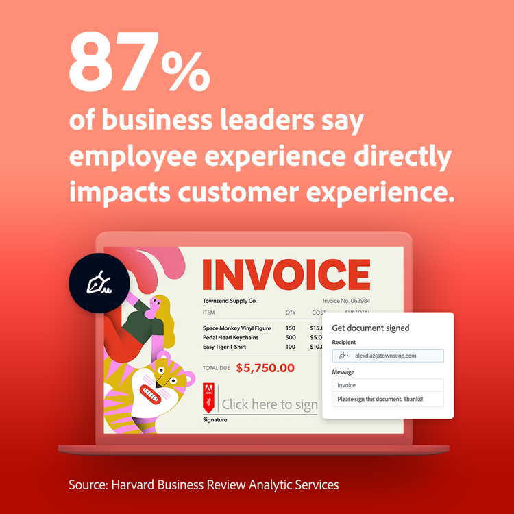 87% of business leaders say employee experience directly impacts customer experience.