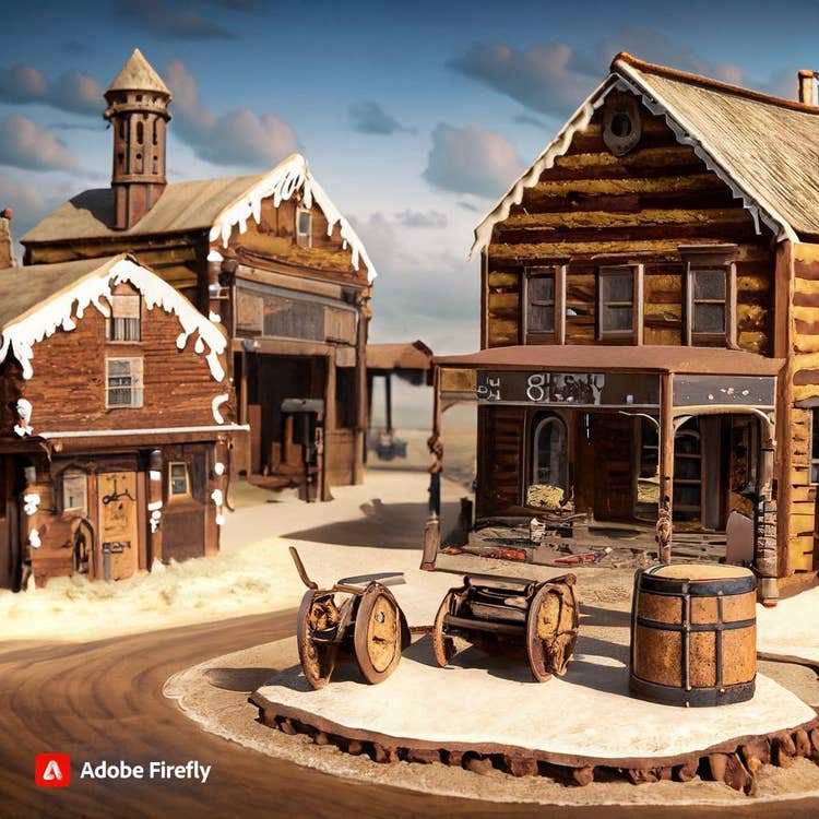 Gingerbread House: A gingerbread Old West town with a saloon.