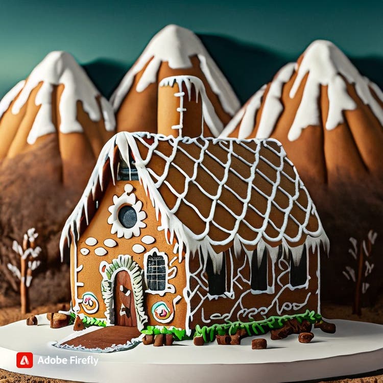 Gingerbread House: A gingerbread cottage nestled in the Appalachian Mountains.