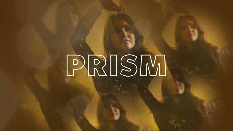 Graphic of a girl and the word PRISM created by New Zealand motion graphics creator Jac George.