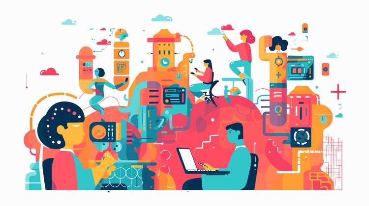 Concept vector illustration of LLM.