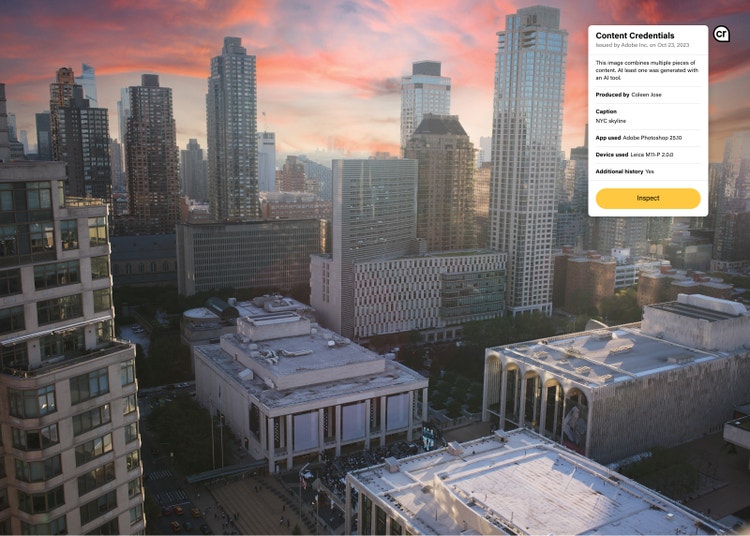 Image showing Content Credentials .