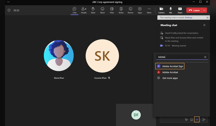 Image showing New: Acrobat Sign – Live Sign in Microsoft Teams