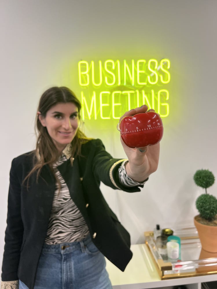 Image of Haley Sacks holding a timer.