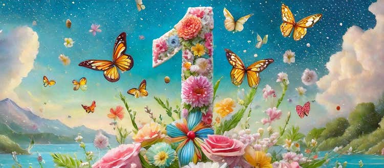 Image of a "1" created using Adobe Firefly.